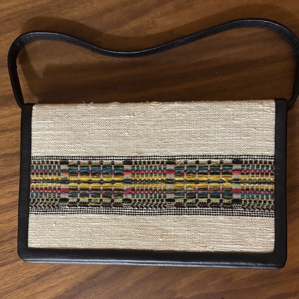 Native handbag with Hokkaido Yukar fabric detail.